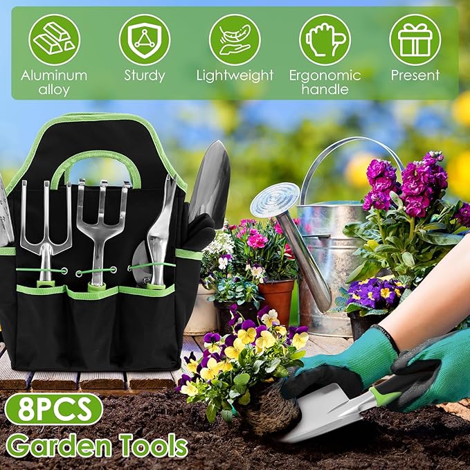 Garden Tools Solid Stainless Steel Gardening Tools Convenient Gardening Hand Tools kit Anti Slip Gardening Tools Set Safe Gardening Tools Set for Outdoor