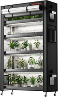 Spider Farmer 2025 Plant Stand with Grow Lights 6-Tier Plant Shelf with 10Pcs 3ft Full Spectrum 220W Led Lamp and Grow Tent for Veg Seed Starting Plants Growth Greenhouse 5000K 43Lx16Dx71H (Update)
