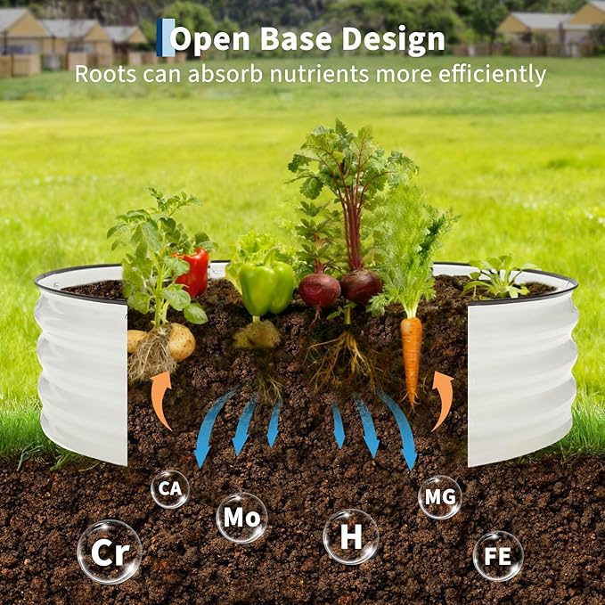 4X2x1Ft (2 Pack) Galvanized Raised Garden Bed-Open Base Metal Planter Box for Outdoor Vegetables Flowers &amp Herbs Steel Garden Raised Bed Kits
