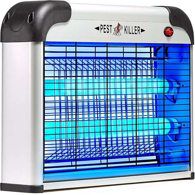 Fly Trap Indoor Bug Zapper 2800V Powerful Flying Insect Mosquito Killer w/ 20W Blue Light Attract Plug-in Pest Control Machine for Moth Fruit Fly Fungus Gnat Garage Bug Catcher