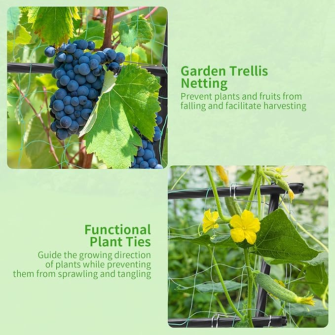 Garden Trellis for Climbing Plants 6ft Cucumber Trellis for Raised Bed Pea Grape Vine Tomato Trellis Cattle Panel A Frame Vegetable Plant Support Outdoor for Backyard Black