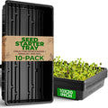 10x20 Inch Black Plastic 10 Pack Plant Propagation Tray – Growing Trays for Garden Planting Seedling Soil &amp Hydroponic Horticulture - Microgreen Trays Grow Plants - No Drain Holes