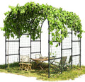 DoCred Garden Arch Trellis for Climbing Plants 88 Inch Large Garden Trellises Outdoor Metal Plants Support Archway Arbor Tunnel for Vegetables Plant Cucumber Trellis Decoration Black
