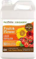 AgroThrive Fruit and Flower Organic Liquid Fertilizer - 3-3-5 NPK (ATFF1320) (2.5 Gal) for Fruits Flowers Vegetables Greenhouses and Herbs