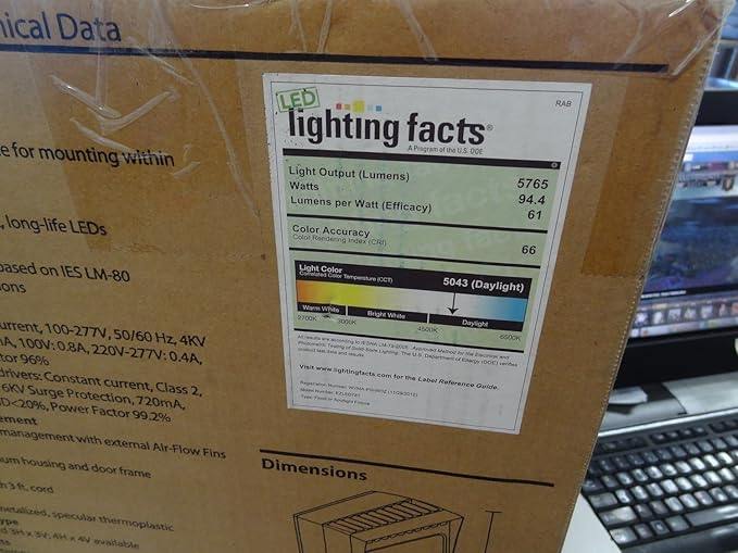 RAB EZLED78T - 78 Watt - LED Spotlight - 5000K Stark White - 120/208/240/277 Volt - Bronze Finish