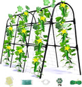 Cucumber Trellis for Raised Bed U-Shape Garden Arch Metal Support for Climbing Plants Metal Arch Plant Support Vegetables Trellis Plant Support for Vine Outdoor (Black 47*30*47inch(L*W*H))