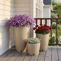 Floridis Planter Set of 3 Outdoor/Indoor Plastic Resin (Beige)