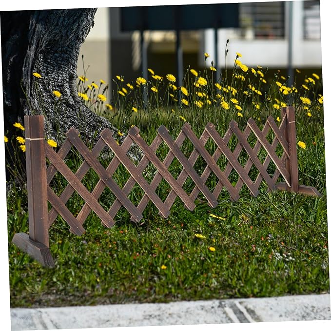 BESTonZON Expandable Wooden Garden Trellis Retractable Lattice Fence for Climbing Plants Stylish Outdoor Decor Convenient and Portable Edging for Garden Privacy and Aesthetic Appeal