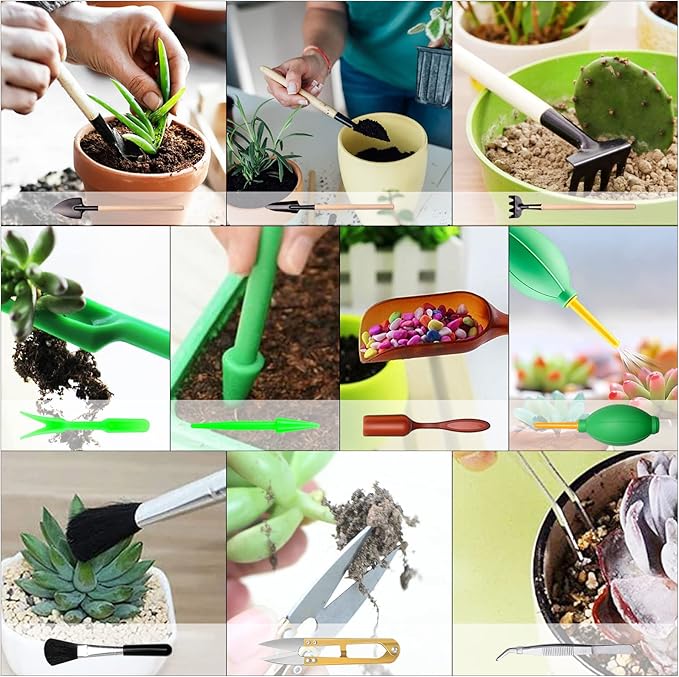 84 PCS Garden Tools Set10pcs Succulent Tools Set Included 6pcs Large Heavy Duty Aluminum Gardening Hand Tools 12.5IN with Garden Tool BagGloves Sprayer etc.Gardening Gifts for Men Women Garden Gifts