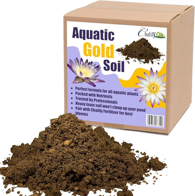 Chalily Aquatic Gold Soil Perfect for Water Lilies Lotus and All Aquatic Plants Packed with Nutrients Aquatic Soil is Great for Pond Plants 16 quarts