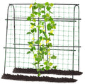 Cucumber Trellis for Raised Bed 4 feet Garden Trellis for Climbing Plants Outdoor Plastic-Coated Metal Arch Plant Support for Flower Vines Vegetables Peas Beans Cucumber Trellis Black