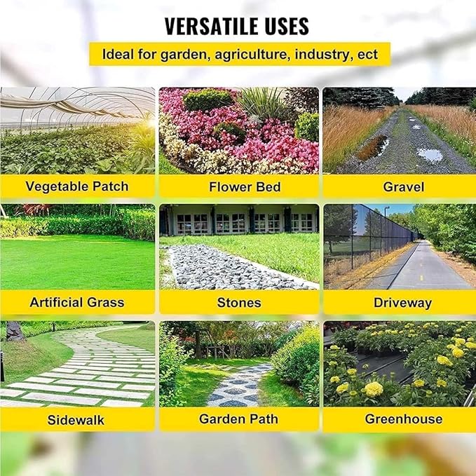 Folded Ground Cover MembraneWeed Membrane Weed Barrier Fabric Weed Control Membrane Green Geotextile Fabric Ground Cover Garden Weed Barrier Landscape Fabric(3x32Ft/1x10m)