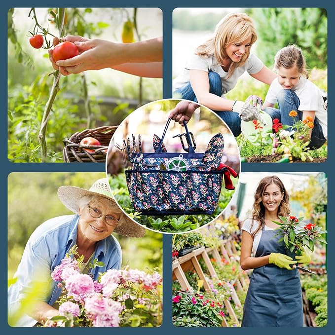 Garden Tool Set 25Pcs Heavy Duty Floral Garden Tools Aluminum Rust-Proof Gardening Kit with Garden Shovel Trowel Pruner Gloves Ideal Gardening Gift