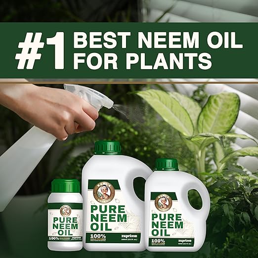 Nani's Pure Neem Oil for Plants Concentrate - Dilute for Use as Organic Neem Oil Spray for Plants Outdoor &amp Indoor Use - 100% Cold Pressed - Horticultural Enhanced Plant Health &amp Shine Need (
