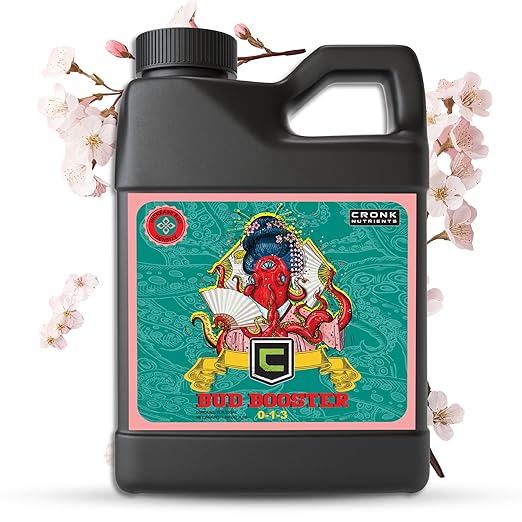 Cronk Nutrients Bud Booster - Best Budding Fertilizer for Maximum Blooms - Hydroponic Nutrients for The Bloom Phase - Balanced pH Formula - Suitable for Soil Soilless and Hydroponic Systems (4L)