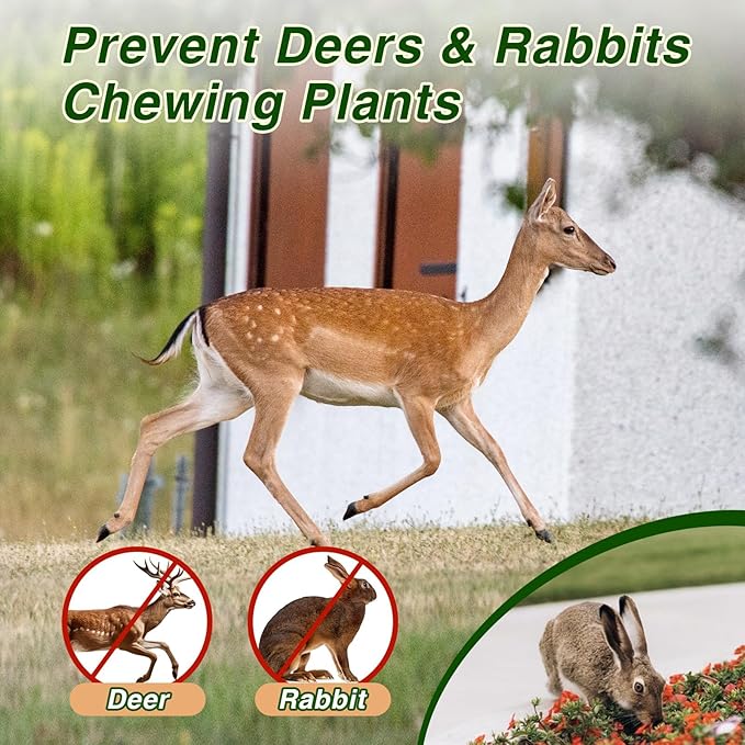 36 Pack Deer Repellent Rabbit Repellent Outdoor Deer Deterrent for Plants Flower Vegetable Tree Deer Rabbit Repeller