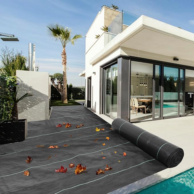 3ft x150ft Black Weed Barrier Landscape Fabric Heavy Duty 3.2OZ French Drain Fabric Ground Cover Weed Cloth for Erosion ControlOutdoor Gardening Weed Control Mat