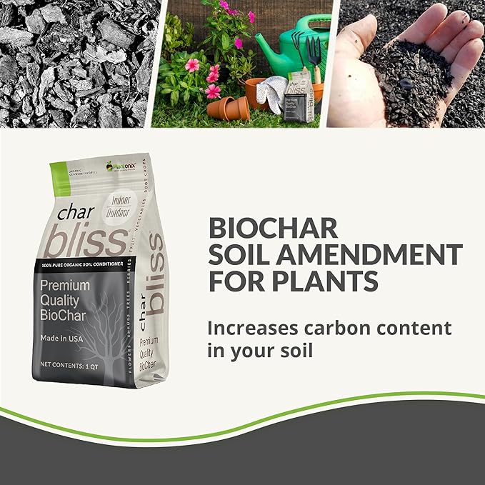 Buffered Coco Bliss (10lbs) + Char Bliss (8 Qts) - Coconut Coir Brick &amp Organic Biochar for Plants - Organic Coco Coir for Plants - Biochar Soil Amendment - Charcoal for Plants - Potting Soil Mix
