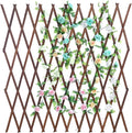 MyGift Nature Wood Trellis Expandable Wall Lattice Panels for Outside Decorative Lattice Trellis Frame for Climbing Plants Vine Ivy Rose Cucumbers Outdoor Balcony Garden
