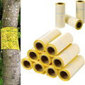 12 Rolls (30 Feet Each) Spotted Lantern Fly Tree Trap Outdoor Fruit Fly Sticky Strips Paper Ant Insect Sticky Barrier Tree Trunk Wraps to Protect Trees Plants Lawn Garden(Yellow and Green)