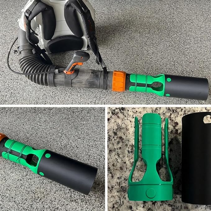Cyclone 2X Leaf Blower Attachment 2''-3'' Leaf Blower Air Booster with 2 Straps Faster Yard Outdoor Cleanup Lawn Care Airflow Amplifier Universal (Orange)