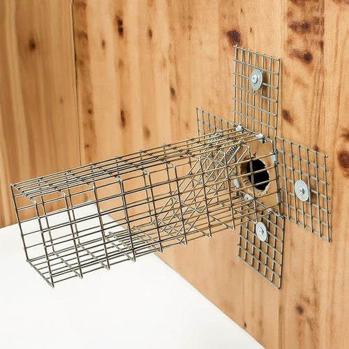 2Sets One Way Squirrel Door Excluders 3 × 3 × 9inch Animal Excluder Cage Humane Squirrels Chipmunks Contactless Excluder for Outdoor Spaces Like Attics Chimneys - Includes Full Installation Kit