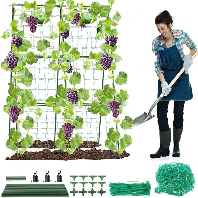Cucumber Trellis A Frame Vegetable Trellis Easy to Install Cucumber Support Trellis Detachable Gardening Trellis Garden Climbing Frame for Climbing Tomato Vegetable