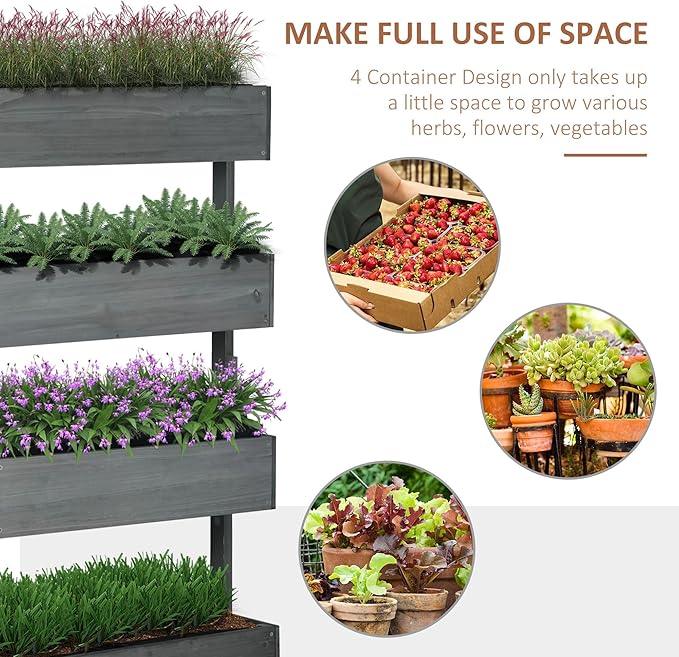 4-Tier Raised Garden Bed with Adjustable Angles