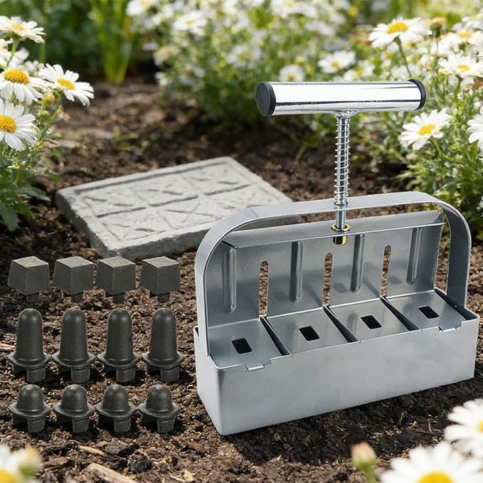 Soil Block Maker Steel – Manual Compactor 2inch Gardening Planting Transplanting Cutting Propagator Starter Tray Garden Yard | Gardening for Planting Transplanting Cutting Propagator Starter Tra