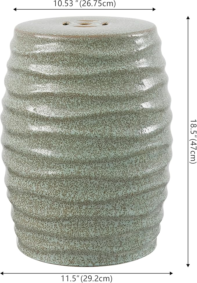 Safavieh ACS4575A Home Kita White Ceramic 19-inch Indoor/Outdoor Side Table Garden Stool