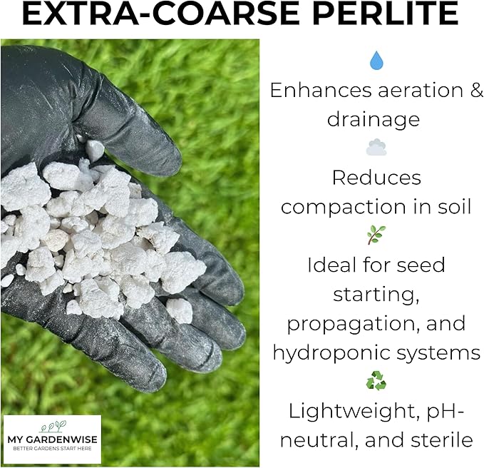 Perlite for Plants Extra Coarse Grade 4 Horticultural Perlite Organic Perlite for Gardening Indoor &amp Outdoor Made in USA (30 quarts)