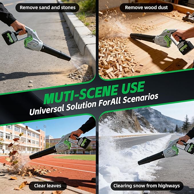 Cordless Leaf Blower 650W High Power Battery with 2x4000mAh Batteries 250MPH Wind Speed Lightweight Handheld Leaf Blower for Yard Maintenance Electric Blower for Leaves Snow and Debris