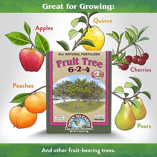 Down to Earth Organic Fruit Tree 6-2-4 Fertilizer 5 lb Boxes – Natural Plant Food for Strong Roots Healthy Growth &amp Bountiful Harvests (Pack of 6)
