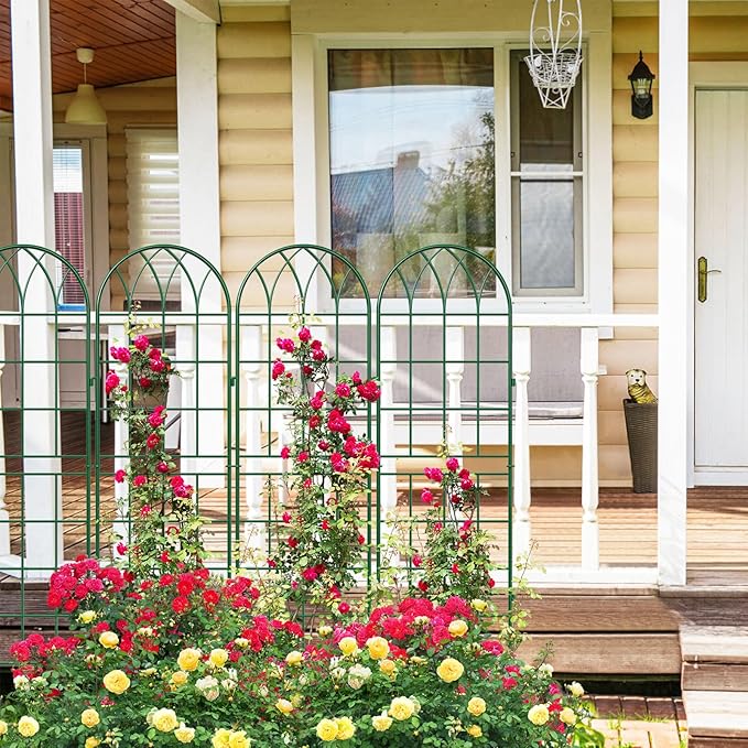 4 Pack Metal Garden Trellis for Climbing Plants Green Metal Garden Trellis for Vines Plant Rose Vegetable SupportLarge Decorative Outdoor Trellis