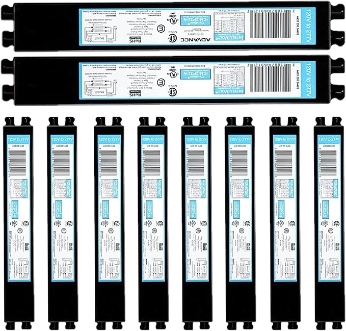ICN2P32N 120-277V 50-60Hz Input Frequency Solid Wire Type Instant Start Centium Electronic Fluorescent Ballast for 2 F32T8 Lamp Type Indoor/Outdoor Use with Automatic Restart Ballast Box 10 Pack
