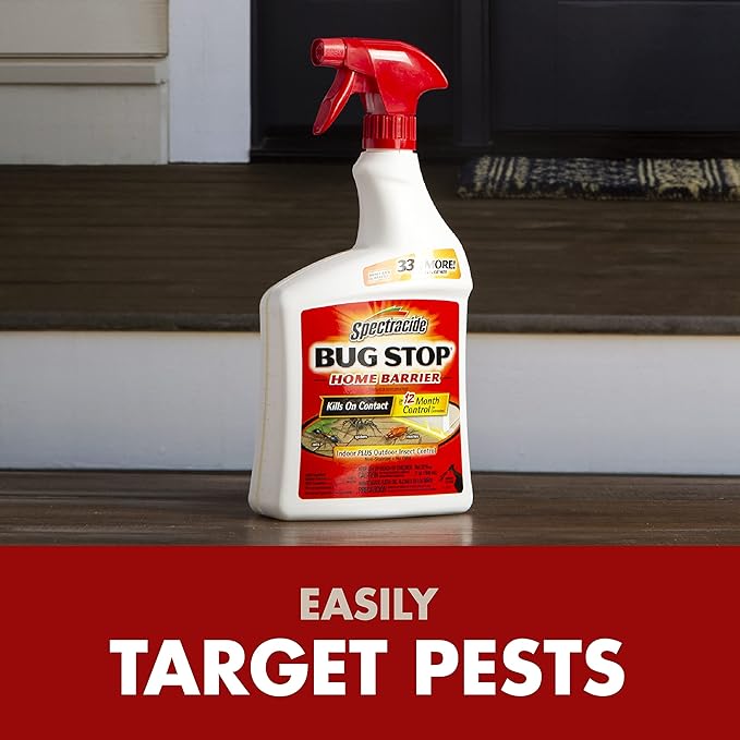 Spectracide Bug Stop Home Barrier 32 oz - 6 Count Ready-To-Use Indoor Plus Outdoor Insect Control Brown