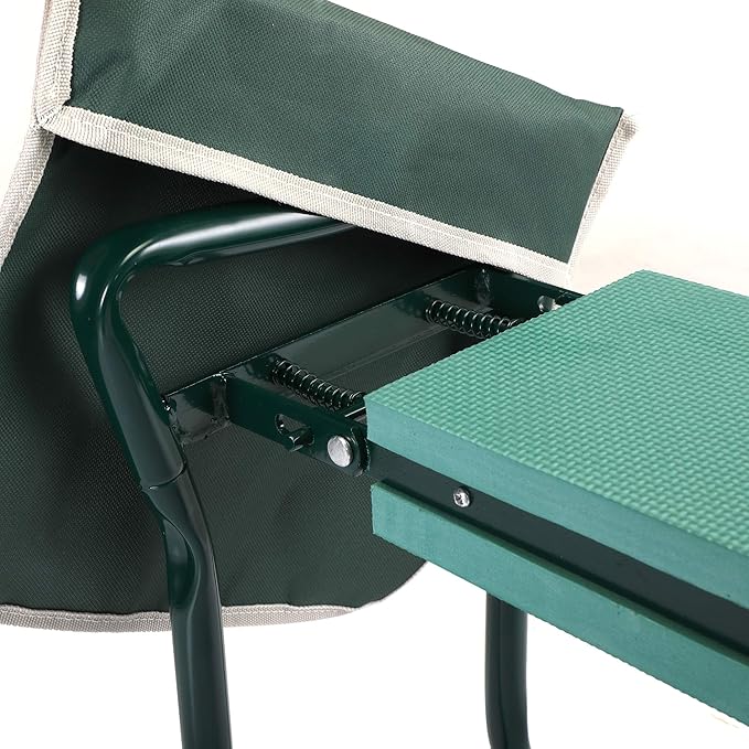 Heavy Duty Garden Stool and Kneeler Outdoor Garden Bench Seat with Tool Bags Soft Kneeling Pad Portable