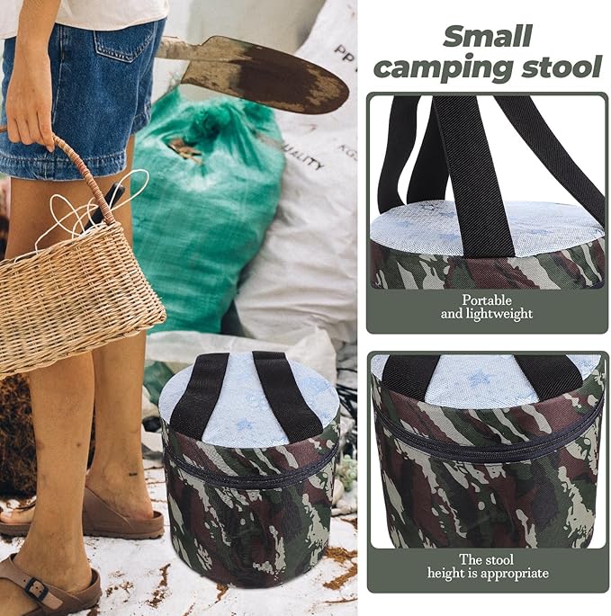 TOYANDONA Portable Gardening Stool with 25cm Height and Carrying Pouch Lightweight Foam Workseat for Farming Camping and Outdoor Gardening Tasks Random Style