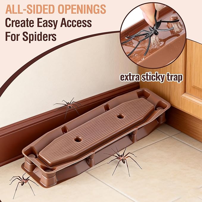 Spider Traps Indoor 12 Pack Extra Sticky Brown Recluse Traps Spiders Killer for Black Widows Sac Wolf and Other Crawling Bugs Inside Your Home