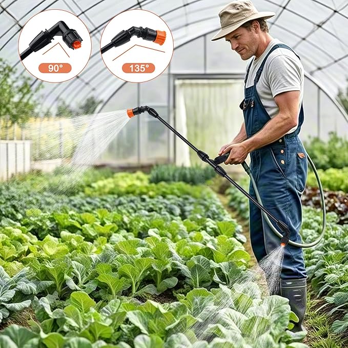 4 Nozzles Poly Sprayer Boom Wand with 1/4 Brass Fitting Backpack Multi Nozzle Spray Holder Sprayer Boom Equipped with Two Types Nozzles DIY Length Up to 74.8 Wand for Tractor Watering Large Areas