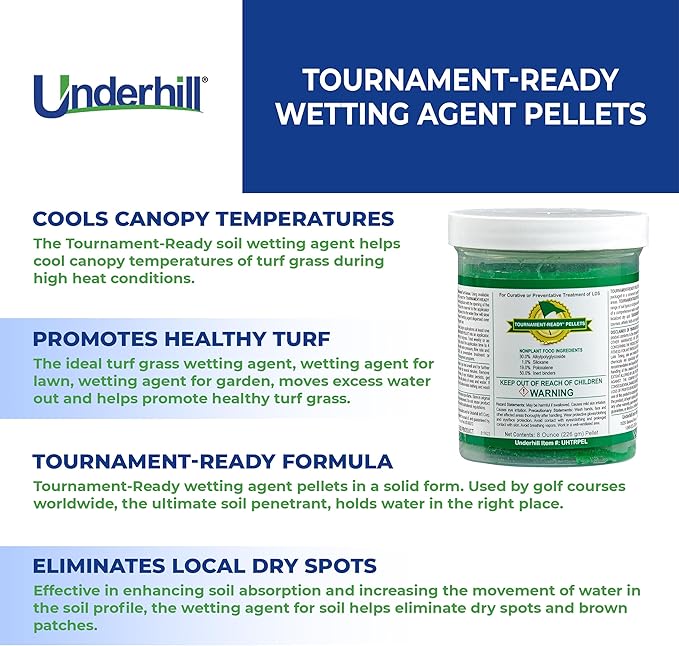Underhill UHTRPEL Tournament-Ready Wetting Agent Pellets Soil Surfactant for Lawn Garden Turf Grass Golf Greens 3 Tablets