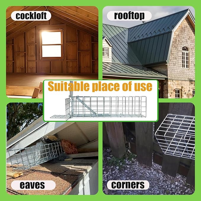One-Way Squirrel Door excluder for mice Bats and Rodents for Outdoor Rodent Holes attics Chimneys Includes Simple to Install Easy to Reuse Set