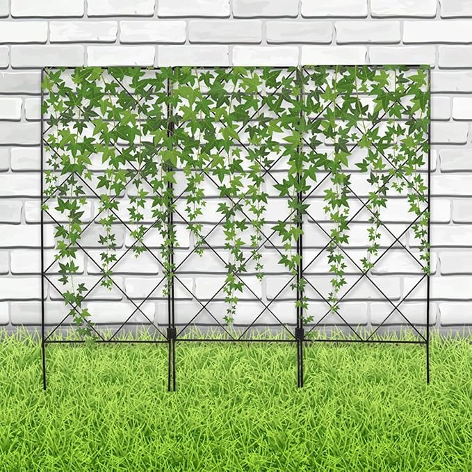 5pcs Outdoor Garden Trellis for Climbing Plants Black Vine Plant Support Stakes for Vegetable and Flower Vines