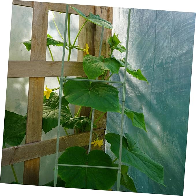 BESPORTBLE 3Sets Plant Trellis for Climbing Plants Durable Support Rack for Tomatoes Flowers and Vegetables for Patio Lawn and Garden Use Includes Connectors and Clips