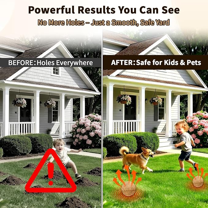 Powerful Mole &amp Vole Repellent Balls for Yard