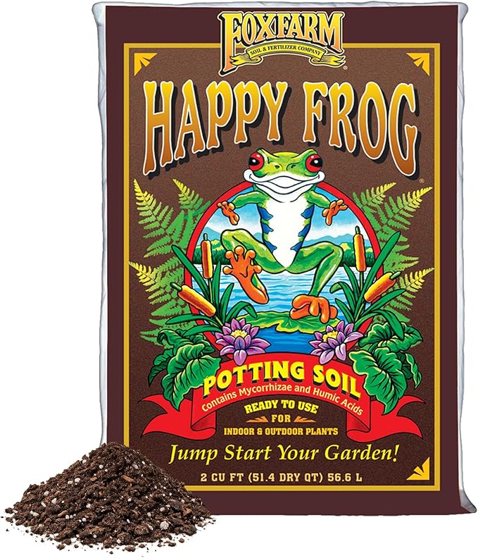 FoxFarm Happy Frog Potting Soil – Ready-to-Use Blend for Container Plants 2 Cubic Feet