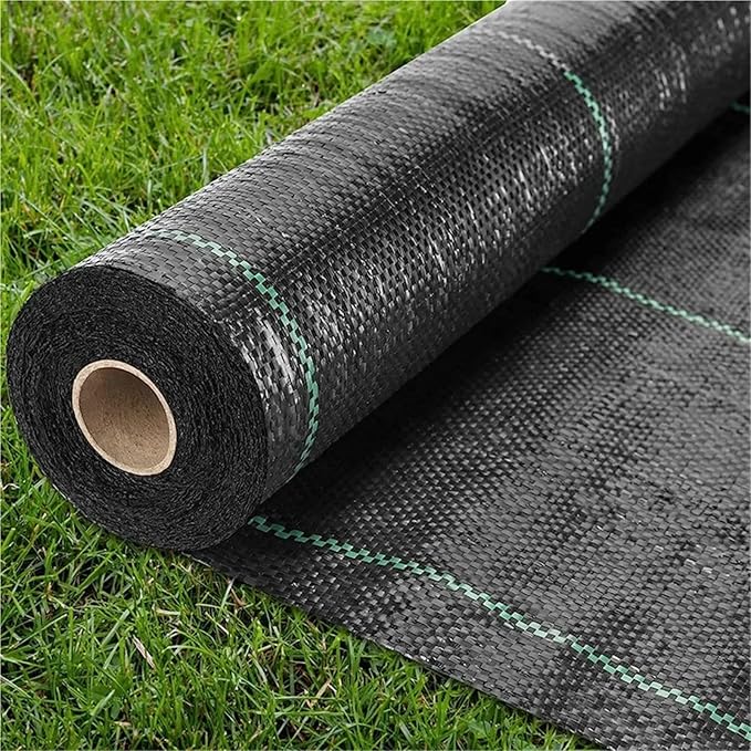 Weed Barrier Fabric Anti-Aging Weed Barrier Ground Cover PP Woven Control Fabric for Plant Anti Grass Greenhouse Mat(1x10M)
