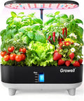 Hydroponics Growing System Kit 16 Pods Vertical 8L Indoor Gardening System for Herb Vegetable Fruit with LED Grow Light Smart Water Circulation 3 Light Modes &amp 2 Timer Black