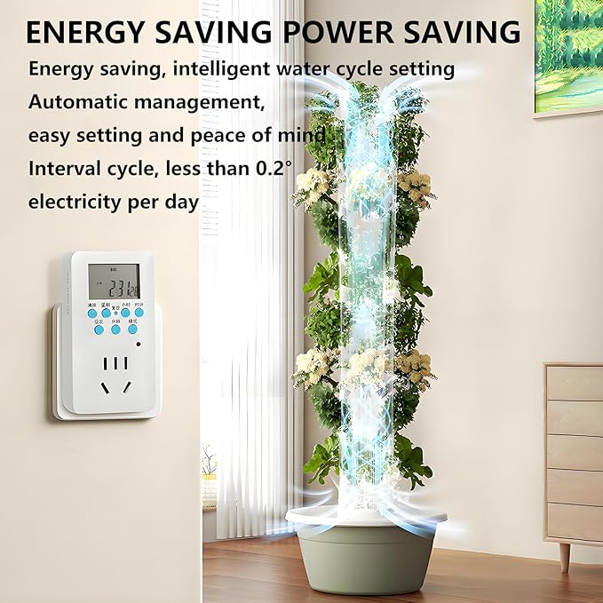Hydroponics Growing Tower Aeroponic Tower Garden Indoor Smart Garden with Plant Climbing Frame Plants Indoor Hydroponic Vegetable Tower for Gardening Lover 9Layer