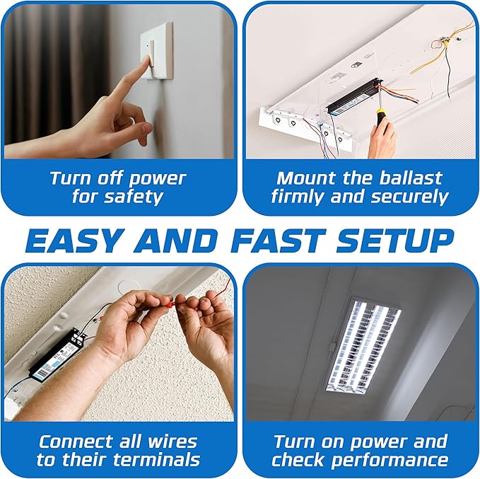 10 Pack - Replacement for ICN-2P32-SC 1 &amp 2 Lamp T8 Fluorescent Electronic Ballast - 120-277 Volt - Instant Start - UL Approved